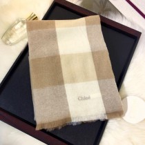 CHLOE圍巾-03-3 克洛伊秋冬專櫃新款原單輕縮絨平紋格紋羊羔絨長款圍巾