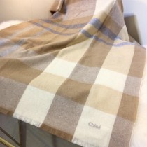 CHLOE圍巾-03-3 克洛伊秋冬專櫃新款原單輕縮絨平紋格紋羊羔絨長款圍巾