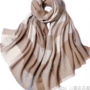 CHLOE圍巾-03-3 克洛伊秋冬專櫃新款原單輕縮絨平紋格紋羊羔絨長款圍巾