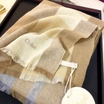 CHLOE圍巾-03-3 克洛伊秋冬專櫃新款原單輕縮絨平紋格紋羊羔絨長款圍巾