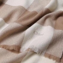 CHLOE圍巾-03-3 克洛伊秋冬專櫃新款原單輕縮絨平紋格紋羊羔絨長款圍巾
