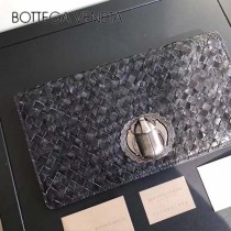 BV-8301-2 南非大蟒蛇皮純手工編織旋轉扣手包