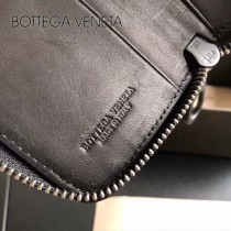 BV-120746-3 原廠特定胎牛皮純手工編織雙拉鏈零錢鑰匙包
