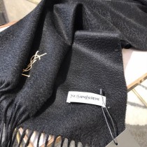 YSL圍巾-01 聖羅蘭經典素色款原單百分百純羊絨長款圍巾