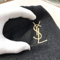YSL圍巾-01 聖羅蘭經典素色款原單百分百純羊絨長款圍巾