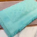 LV圍巾-014-20 路易威登經典暗紋開司米爾羊毛真絲方巾圍巾