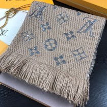 LV圍巾-031-8 唐嫣同款Logomania Shine羊毛加真絲長圍巾