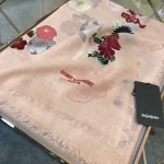 YSL圍巾-02-2 聖羅蘭秋冬新品輕薄款原單絲羊絨方巾披肩