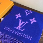 LV圍巾-026-4 路易威登專櫃新色Monogram羊絨加羊毛長款圍巾披肩