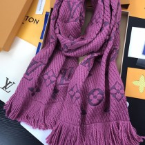 LV圍巾-031-7 唐嫣同款Logomania Shine羊毛加真絲長圍巾