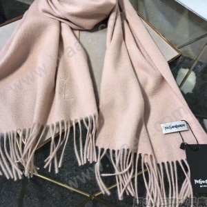 YSL圍巾-01-3 聖羅蘭經典素色款原單百分百純羊絨長款圍巾