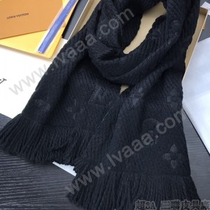 LV圍巾-031-5 唐嫣同款Logomania Shine羊毛加真絲長圍巾
