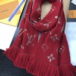 LV圍巾-031-2 唐嫣同款Logomania Shine羊毛加真絲長圍巾