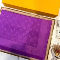 LV圍巾-014-4 路易威登經典暗紋開司米爾羊毛真絲方巾圍巾