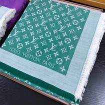 LV圍巾-014-7 路易威登經典暗紋開司米爾羊毛真絲方巾圍巾