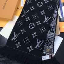 LV圍巾-031-6 唐嫣同款Logomania Shine羊毛加真絲長圍巾