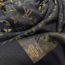 LV圍巾-014-16 路易威登經典暗紋開司米爾羊毛真絲方巾圍巾