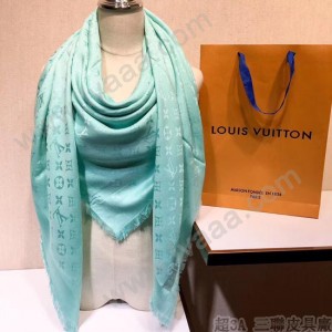 LV圍巾-014-20 路易威登經典暗紋開司米爾羊毛真絲方巾圍巾