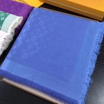 LV圍巾-014-21 路易威登經典暗紋開司米爾羊毛真絲方巾圍巾