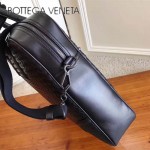 BV-31010 原單胎牛皮拼鴕鳥皮雙拉鏈頭手工編織經典公文包
