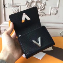LV-64414 LV原單TWIST小巧經典Epi小牛皮黑色短款錢夾