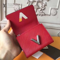 LV-M64413 LV原單TWIST小巧經典Epi小牛皮紅色短款錢夾