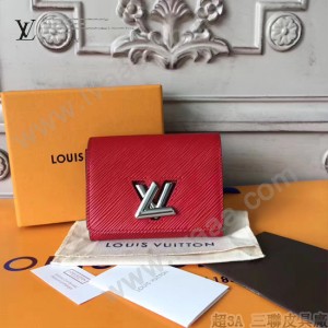 LV-M64413 LV原單TWIST小巧經典Epi小牛皮紅色短款錢夾
