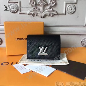 LV-64414 LV原單TWIST小巧經典Epi小牛皮黑色短款錢夾