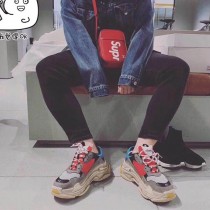 Balenciaga鞋子-04-5 權志龍同款Triple-S Sneaker時裝復古情侶款厚底做舊球鞋
