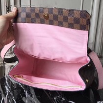 LV N64416 時尚新品女士BOND STREET原單咖啡格配粉色手提單肩包