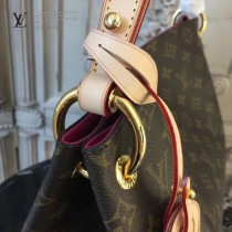 LV M43703 輕便實用原單經典老花配枚紅內裡大號單肩購物袋