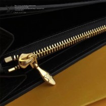 LV M64551 潮流百搭Capucines金屬花卉裝飾原單黑色長款翻蓋錢包
