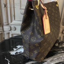 LV M43701 人氣新品女士原單經典老花配玫紅內裡小號單肩包