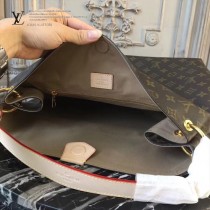 LV M43704 輕便實用原單經典老花配卡其內裡大號單肩購物袋