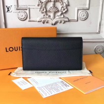 LV M64551 潮流百搭Capucines金屬花卉裝飾原單黑色長款翻蓋錢包