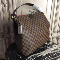 LV N44045 輕便實用原單咖啡色棋盤格大號單肩購物袋
