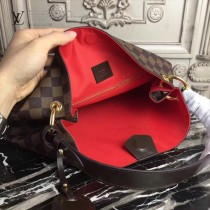 LV N43700 人氣新品女士原單咖啡色棋盤格小號單肩包