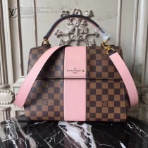 LV N64416 時尚新品女士BOND STREET原單咖啡格配粉色手提單肩包