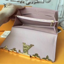 LV M64552 潮流百搭Capucines金屬花卉裝飾原單粉色長款翻蓋錢包