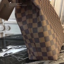 LV N43700 人氣新品女士原單咖啡色棋盤格小號單肩包