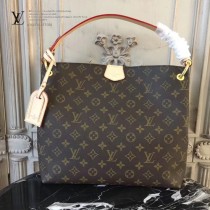 LV M44044 人氣新品女士原單經典老花配卡其內裡小號單肩包