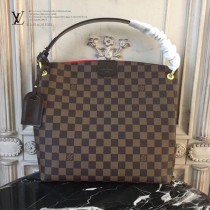 LV N43700 人氣新品女士原單咖啡色棋盤格小號單肩包