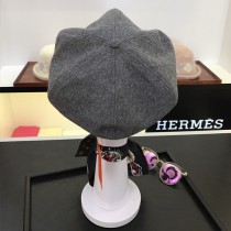 HERMES帽子-02-2 愛馬仕新款女士百搭高級羊絨八角帽