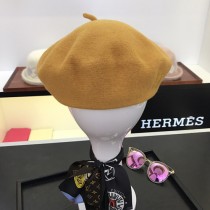 HERMES帽子-01-2 愛馬仕時尚百搭新款高級羊絨貝雷帽