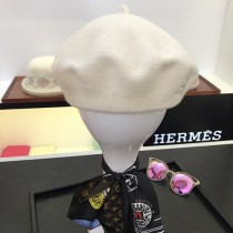 HERMES帽子-01-3 愛馬仕時尚百搭新款高級羊絨貝雷帽