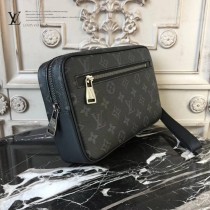 LV-42838 LV原單塗層帆布材質拉鏈開口黑花簡單實用男士kasai手包