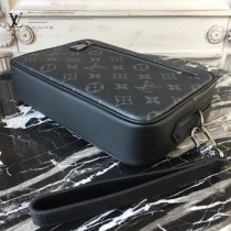 LV-42838 LV原單塗層帆布材質拉鏈開口黑花簡單實用男士kasai手包