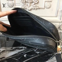 LV-42838 LV原單塗層帆布材質拉鏈開口黑花簡單實用男士kasai手包