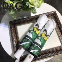 D&G雨傘-01 杜嘉班三折全自動開收納鋼桿纖維骨架綠芭蕉葉印花雨傘