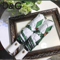 D&G雨傘-01 杜嘉班三折全自動開收納鋼桿纖維骨架綠芭蕉葉印花雨傘